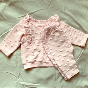 Pink Heart Outfit Pants Shirt Long Sleeves
